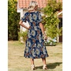 Zeagoo Womens Summer Dresses 2026 Casual Midi Dress Flowy Sundress Ruffle Short Sleeve Tiered Dresses A Line Boho Dress(Boho Printed)