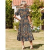 Zeagoo Womens Summer Dresses 2026 Casual Midi Dress Flowy Sundress Ruffle Short Sleeve Tiered Dresses A Line Boho Dress(Chic Printed 02)