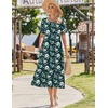 Zeagoo Womens Summer Dresses 2026 Casual Midi Dress Flowy Sundress Ruffle Short Sleeve Tiered Dresses A Line Boho Dress(Deep Green Floral)