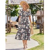 Zeagoo Womens Summer Dresses 2026 Casual Midi Dress Flowy Sundress Ruffle Short Sleeve Tiered Dresses A Line Boho Dress(Grey Flower)