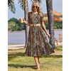 Zeagoo Womens Summer Dresses 2026 Casual Midi Dress Flowy Sundress Ruffle Short Sleeve Tiered Dresses A Line Boho Dress(Hot Chic Printed)