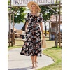 Zeagoo Womens Summer Dresses 2026 Casual Midi Dress Flowy Sundress Ruffle Short Sleeve Tiered Dresses A Line Boho Dress(Mixed Flower)