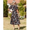 Zeagoo Womens Summer Dresses 2026 Casual Midi Dress Flowy Sundress Ruffle Short Sleeve Tiered Dresses A Line Boho Dress(Mixed Flower)
