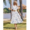 Zeagoo Womens Summer Dresses 2026 Casual Midi Dress Flowy Sundress Ruffle Short Sleeve Tiered Dresses A Line Boho Dress(White Floral)