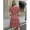 Zeagoo Womens Summer Dresses Wrap V Neck Dress Floral A-Line Ruffle Sleeve Casual Sundress with Pockets 2026(01-ared Floral 1)