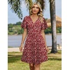 Zeagoo Womens Summer Dresses Wrap V Neck Dress Floral A-Line Ruffle Sleeve Casual Sundress with Pockets 2026(01-ared Floral 1)