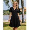 Zeagoo Womens Summer Dresses Wrap V Neck Dress Floral A-Line Ruffle Sleeve Casual Sundress with Pockets 2026(01-black)