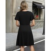 Zeagoo Womens Summer Dresses Wrap V Neck Dress Floral A-Line Ruffle Sleeve Casual Sundress with Pockets 2026(01-black)