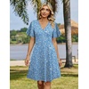 Zeagoo Womens Summer Dresses Wrap V Neck Dress Floral A-Line Ruffle Sleeve Casual Sundress with Pockets 2026(01-light Blue)