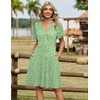 Zeagoo Womens Summer Dresses Wrap V Neck Dress Floral A-Line Ruffle Sleeve Casual Sundress with Pockets 2026(01-light Green)