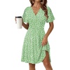 Zeagoo Womens Summer Dresses Wrap V Neck Dress Floral A-Line Ruffle Sleeve Casual Sundress with Pockets 2026(01-light Green)