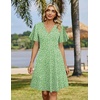Zeagoo Womens Summer Dresses Wrap V Neck Dress Floral A-Line Ruffle Sleeve Casual Sundress with Pockets 2026(01-light Green)