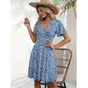 Zeagoo Womens Summer Dresses Wrap V Neck Dress Floral A-Line Ruffle Sleeve Casual Sundress with Pockets 2026(01-xh234)