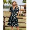 Zeagoo Womens Summer Dresses Wrap V Neck Dress Floral A-Line Ruffle Sleeve Casual Sundress with Pockets 2026(Black Floral 2)