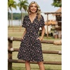 Zeagoo Womens Summer Dresses Wrap V Neck Dress Floral A-Line Ruffle Sleeve Casual Sundress with Pockets 2026(Black Floral)
