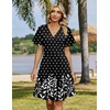 Zeagoo Womens Summer Dresses Wrap V Neck Dress Floral A-Line Ruffle Sleeve Casual Sundress with Pockets 2026(Black Polka Dots)