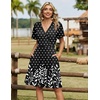 Zeagoo Womens Summer Dresses Wrap V Neck Dress Floral A-Line Ruffle Sleeve Casual Sundress with Pockets 2026(Black Polka Dots)