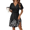 Zeagoo Womens Summer Dresses Wrap V Neck Dress Floral A-Line Ruffle Sleeve Casual Sundress with Pockets 2026(Black Polka Dots)