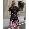 Zeagoo Womens Summer Dresses Wrap V Neck Dress Floral A-Line Ruffle Sleeve Casual Sundress with Pockets 2026(Black-pink)