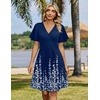 Zeagoo Womens Summer Dresses Wrap V Neck Dress Floral A-Line Ruffle Sleeve Casual Sundress with Pockets 2026(Blue Floral 1)