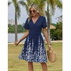 Zeagoo Womens Summer Dresses Wrap V Neck Dress Floral A-Line Ruffle Sleeve Casual Sundress with Pockets 2026(Blue Floral 1)