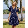 Zeagoo Womens Summer Dresses Wrap V Neck Dress Floral A-Line Ruffle Sleeve Casual Sundress with Pockets 2026(Blue Floral 2)