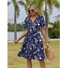 Zeagoo Womens Summer Dresses Wrap V Neck Dress Floral A-Line Ruffle Sleeve Casual Sundress with Pockets 2026(Blue Floral 2)