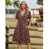 Zeagoo Womens Summer Dresses Wrap V Neck Dress Floral A-Line Ruffle Sleeve Casual Sundress with Pockets 2026(Brown Floral)