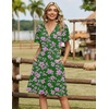 Zeagoo Womens Summer Dresses Wrap V Neck Dress Floral A-Line Ruffle Sleeve Casual Sundress with Pockets 2026(Green-pink)