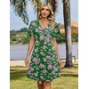 Zeagoo Womens Summer Dresses Wrap V Neck Dress Floral A-Line Ruffle Sleeve Casual Sundress with Pockets 2026(Green-pink)