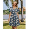 Zeagoo Womens Summer Dresses Wrap V Neck Dress Floral A-Line Ruffle Sleeve Casual Sundress with Pockets 2026(Leaf Floral)