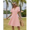 Zeagoo Womens Summer Dresses Wrap V Neck Dress Floral A-Line Ruffle Sleeve Casual Sundress with Pockets 2026(Pink Floral)