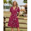 Zeagoo Womens Summer Dresses Wrap V Neck Dress Floral A-Line Ruffle Sleeve Casual Sundress with Pockets 2026(Red Floral 2)