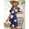 Zeagoo Womens Summer Dresses Wrap V Neck Dress Floral A-Line Ruffle Sleeve Casual Sundress with Pockets 2026(Sf372)