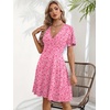 Zeagoo Womens Summer Dresses Wrap V Neck Dress Floral A-Line Ruffle Sleeve Casual Sundress with Pockets 2026(Sf374)