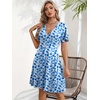 Zeagoo Womens Summer Dresses Wrap V Neck Dress Floral A-Line Ruffle Sleeve Casual Sundress with Pockets 2026(Wf145)