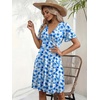 Zeagoo Womens Summer Dresses Wrap V Neck Dress Floral A-Line Ruffle Sleeve Casual Sundress with Pockets 2026(Wf145)