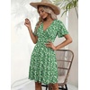 Zeagoo Womens Summer Dresses Wrap V Neck Dress Floral A-Line Ruffle Sleeve Casual Sundress with Pockets 2026(Xh15)