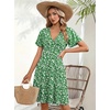 Zeagoo Womens Summer Dresses Wrap V Neck Dress Floral A-Line Ruffle Sleeve Casual Sundress with Pockets 2026(Xh15)