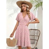 Zeagoo Womens Summer Dresses Wrap V Neck Dress Floral A-Line Ruffle Sleeve Casual Sundress with Pockets 2026(Xh259)