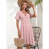 Zeagoo Womens Summer Dresses Wrap V Neck Dress Floral A-Line Ruffle Sleeve Casual Sundress with Pockets 2026(Xh259)