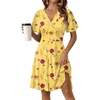 Zeagoo Womens Summer Dresses Wrap V Neck Dress Floral A-Line Ruffle Sleeve Casual Sundress with Pockets 2026(Yellow Floral 1)