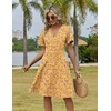 Zeagoo Womens Summer Dresses Wrap V Neck Dress Floral A-Line Ruffle Sleeve Casual Sundress with Pockets 2026(Yellow Floral 2)