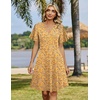 Zeagoo Womens Summer Dresses Wrap V Neck Dress Floral A-Line Ruffle Sleeve Casual Sundress with Pockets 2026(Yellow Floral 2)