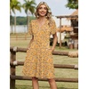Zeagoo Womens Summer Dresses Wrap V Neck Dress Floral A-Line Ruffle Sleeve Casual Sundress with Pockets 2026(Yellow Floral 2)