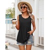 Zeagoo Womens Summer Sleeveless Tank Tops Crew Neck Babydoll Casual Tops(A Black)