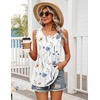 Zeagoo Womens Summer Sleeveless Tank Tops Crew Neck Babydoll Casual Tops(A Blue Floral Print)