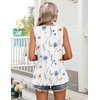 Zeagoo Womens Summer Sleeveless Tank Tops Crew Neck Babydoll Casual Tops(A Blue Floral Print)