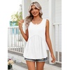 Zeagoo Womens Summer Sleeveless Tank Tops Crew Neck Babydoll Casual Tops(A White)