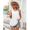 Zeagoo Womens Summer Sleeveless Tank Tops Crew Neck Babydoll Casual Tops(A White)